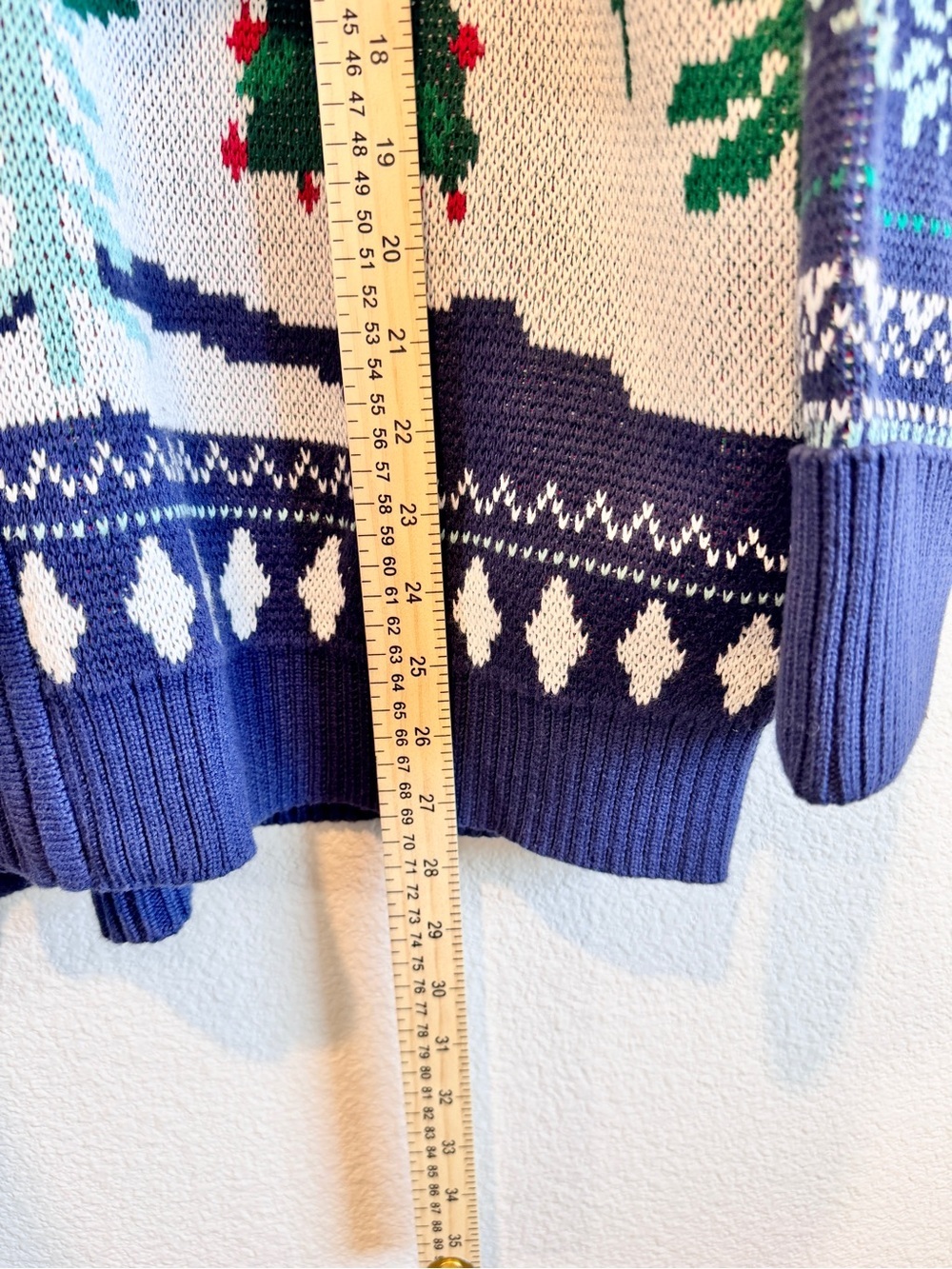 Coldwater Creek Cottagecore Christmas Snow Scene Zip Cardigan Sweater Large E21 - Picture 9 of 11